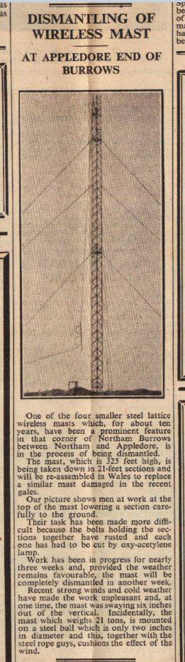 Newspaper - removal of the masts